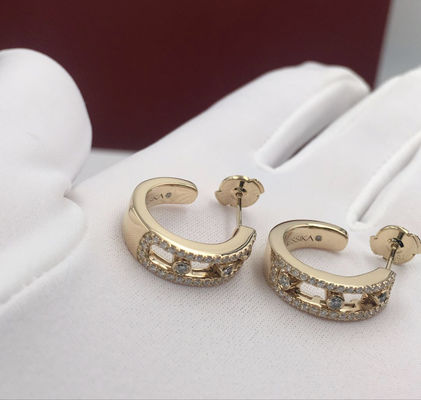 Oro alla moda pieno 18K Diamond Earrings Yellow Gold di Diamond Elegant