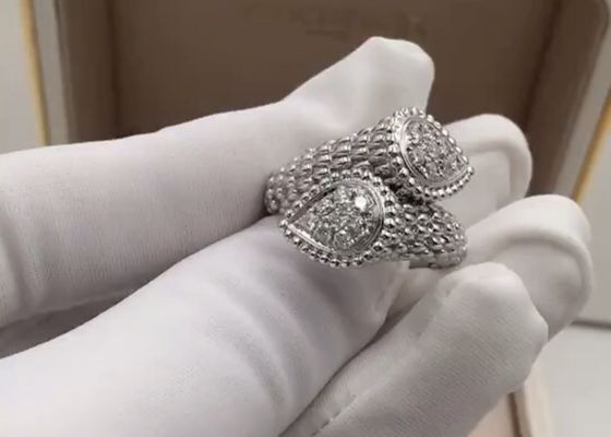 0,66 ori alla moda Diamond Ring, 18kt oro bianco Diamond Engagement Ring di carati 18K
