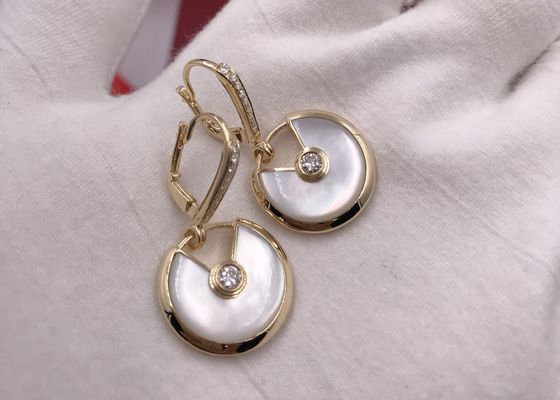 Madreperla bianca classica Amulette De Cartier Earrings elegante