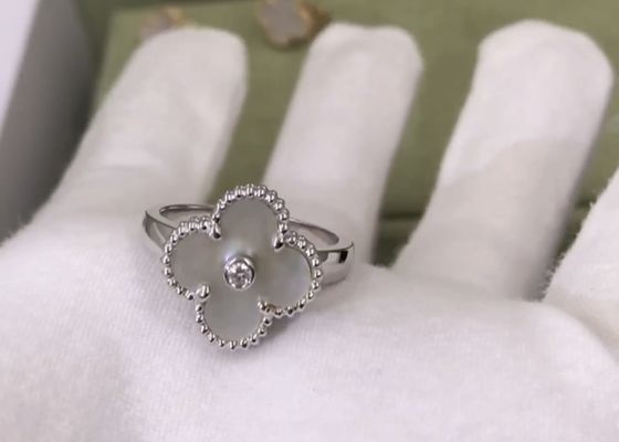 Romantico CONTRO l'impegno Ring For Bride dell'oro bianco di carati del diamante 18